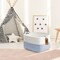 COMFY-HOMI Cotton Rope Woven Basket with Handles for shelf,Toy, Book, Cloth Storage Basket for Organizing-13.5"X11"X9.5" Storage Bin for Living Room, Newborn or Infant Gift for boy girl (White/blue)